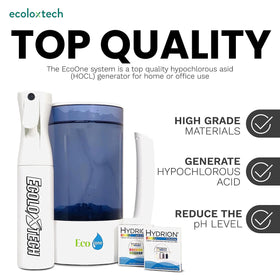 Eco One Electrolyzed Water System (Ultra Fine Mister, pH Test Paper & Chlorine Test Paper) - Ecoloxtech