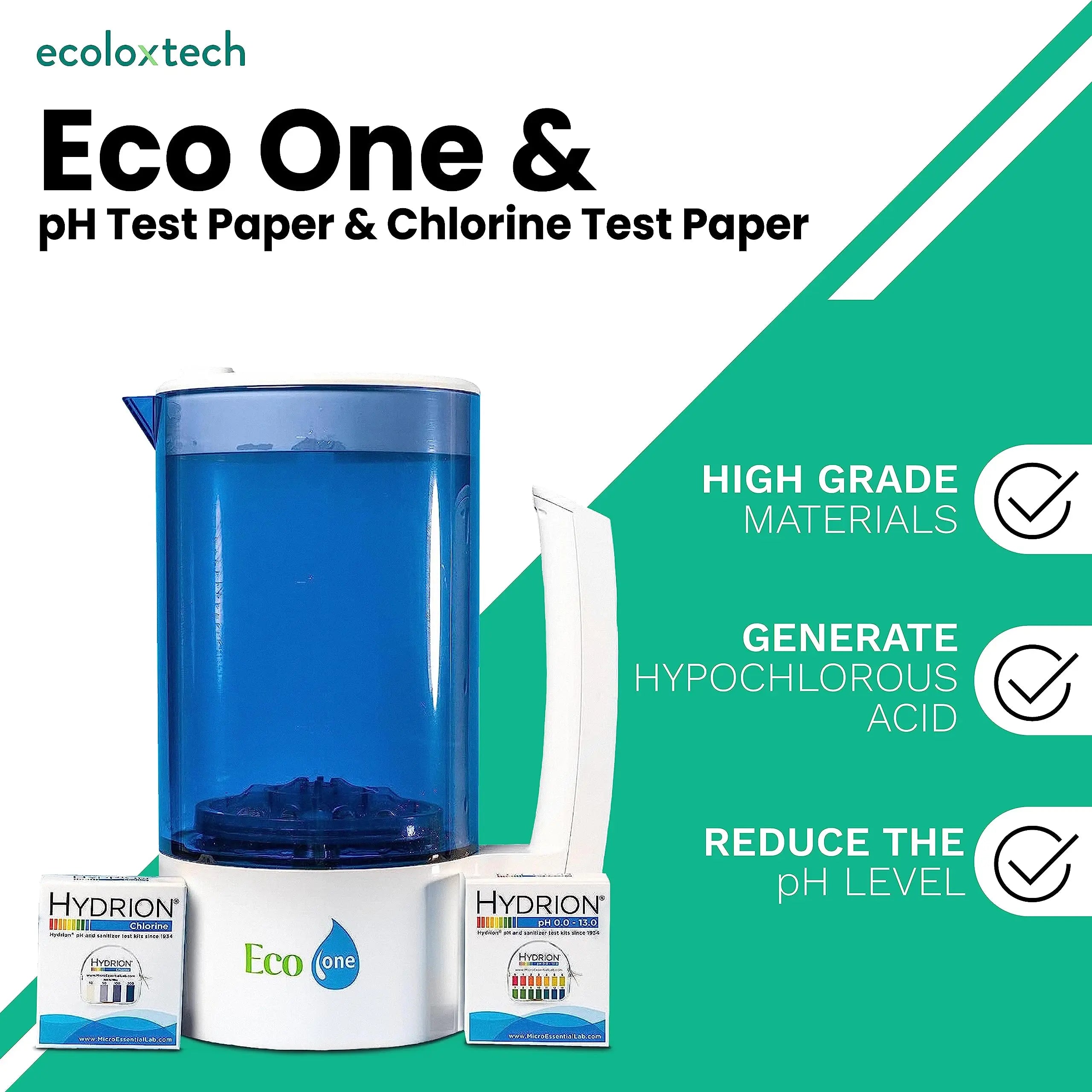 Eco One, Natural cleaner and sanitizer system (pH Test Paper & Chlorine Test Paper) - Ecoloxtech